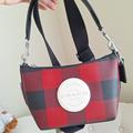 Coach Bags | Coach C 1551 Dempsey Shoulder Bag With Buffalo Plaid Print And Coach Patch Nwt | Color: Black/Red | Size: Os