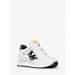 Michael Kors Shoes | Michael Kors Outlet Maddy Two-Tone Logo Trainer 10 Bright Wht New | Color: White | Size: 10