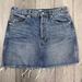 Free People Skirts | Free People Women Size 27 Cotton Distressed Denim Button Fly Mini Jeans Skirt | Color: Blue | Size: 4