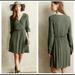 Anthropologie Dresses | Anthro Maeve Olive Lene Long Sleeve Faux Wrap Front Dress | Color: Green | Size: S