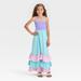 Disney Dresses | Girls’ Disney The Little Mermaid Ariel Ruffle Maxi Dress Turquoise Blue Size M | Color: Blue/Purple | Size: Mg