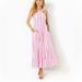 Lilly Pulitzer Dresses | Lilly Pulitzer Jenette Striped Halter Maxi Dress Size 12 | Color: Pink/White | Size: 12