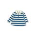 Polarn O. Pyret Short Sleeve Polo Shirt: Blue Color Block Tops - Kids Boy's Size 4
