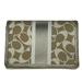 Coach Bags | Coach Chelsea Heritage Signature Stripe Leather Wallet Business Card Case Beige | Color: Silver/Tan | Size: Os