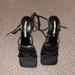 Zara Shoes | Black Strappy Zara Heels | Color: Black | Size: 10