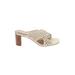 Kensie Sandals: Slip On Chunky Heel Bohemian Ivory Solid Shoes - Women's Size 10 - Open Toe
