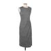 Calvin Klein Casual Dress - Midi High Neck Sleeveless: Gray Dresses - Women's Size 4