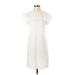 Boden Casual Dress - Mini Crew Neck Short sleeves: White Solid Dresses - New - Women's Size 2