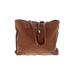 Stella & Max Leather Shoulder Bag: Pebbled Brown Solid Bags