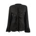 Michael Kors Tops | Michael Kors Women's Solid Long Sleeve Tie Blouse Black, Us Xs | Color: Black | Size: Xs