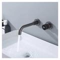 Black Brass Bathroom Faucet Hidden Intelligent Digital Display Design Single Handle Gray Cold & Hot Dual-Control Basin Faucet ，Faucet