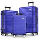 BEOW Luggage Sets 3 Piece, Expandable Luggage Sets with Spinner Wheels, TSA Lock Suitcases with Carry on Luggage (20”24”28”), Blue, 20" Carry on, 24", 28", Hardside Luggage Sets