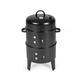 Metal 3 in 1 BBQ Grill Roaster Smoker Steamer Barbecue Grill Portable Outdoor Camping Charcoal Stove Cooking Tools Accessories