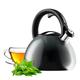 KADAX Whistling Kettle 2.6 L, Stainless Steel Kettle with Ombre Effect, Classic Tea Kettle with Whistle for Stovetop, Induction Hob, Gas Stove (Grey)