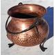 Vintage 8.3inch French Copper Cauldron Planter| Made in France| Hammered Finish| Wrought Iron Swing Handle| 2lbs| Gift idea!