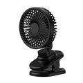 270° Auto Oscillating Clip-on Fan, USB Rechargeable Desktop Fan, 3 Speed Silent Rechargeable Mini Desk Fan, 360° Rotating Cooling Fan for Home, Office, Stroller, Golf Cart, Tent and Camping (black)