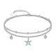 CHIC & ARTSY Starfish Anklet 925 Sterling Silver Starfish Anklets for Women Cute Starfish Anklets Womens White Ankle Bracelet Adjustable Layered Anklet Jewelry