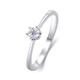 14K White Gold Vintage Moissanite Engagement Ring, Thin Band with 0.1ct Round Moissanite Engagement Rings for Women D Engagement Ring Size X 1/2