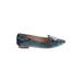 Sole Society Flats: Slip-on Chunky Heel Casual Teal Solid Shoes - Women's Size 7 - Almond Toe