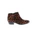 Sam Edelman Ankle Boots: Brown Leopard Print Shoes - Women's Size 7 1/2 - Almond Toe