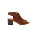 Ann Taylor LOFT Outlet Heels: Brown Solid Shoes - Women's Size 6 - Peep Toe