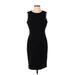 Nine West Cocktail Dress - Sheath Crew Neck Sleeveless: Black Solid Dresses - Women's Size 4