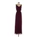 Show Me Your Mumu Cocktail Dress - Formal V Neck Sleeveless: Burgundy Solid Dresses - Women's Size Small