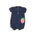 Carter's Short Sleeve Outfit: Blue Polka Dots Tops - Size 12 Month