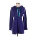 Columbia Casual Dress - Shift Plunge Long sleeves: Purple Dresses - Women's Size Small