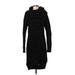 Diane von Furstenberg Casual Dress - Sweater Dress High Neck 3/4 sleeves: Black Dresses - Women's Size P