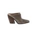 Sam Edelman Mule/Clog: Slip-on Stacked Heel Casual Gray Print Shoes - Women's Size 10 - Almond Toe