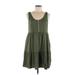 Shein Casual Dress - Mini Scoop Neck Sleeveless: Green Print Dresses - Women's Size 6