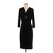 Jones Wear Dress Casual Dress - Sheath V Neck 3/4 sleeves: Black Solid Dresses - Women's Size 12