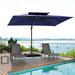 Pellebant Outdoor Dual Top Patio Umbrella Cantilever Offset with Base