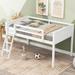 Wood Loft Bed Frame with Ladder, Ladder can be Placed on The Left or Right, for Boys Girls Kids Adults Toddler