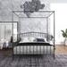 Black Steel Detachable Queen Anti-Noise Canopy Bed with Solid Construction