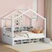 Wooden House Bed with Shelves & Roof, Storage Bed Frame with Mini-cabinet, for Kids Teens Girls Boys Bedroom