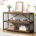 Industrial Console Table, Wood Metal Entryway Sofa Table, Modern Hallway Foyer Table with Storage, 3 Tier Accent Entry Tables