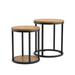 Furniture of America Aria Contemporary Natural Brown Wooden Round Nesting End Table Set of 2