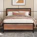 Full Size Platform Bed, Metal and Wood Bed Frame