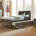 Farmhouse Style Full Captain Platform Bed w/Trundle, Bookcase Bedframe w/3 Spacious Under Bed Drawers in Casual,Rustic Brown