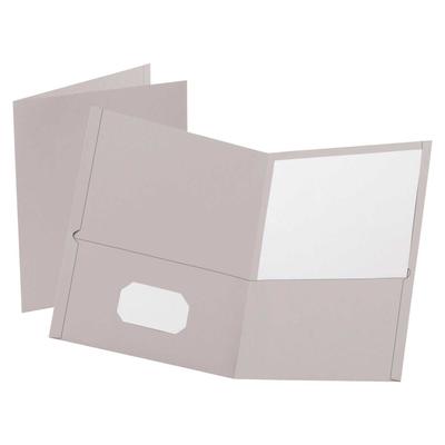 Oxford 2-Pocket Folder, 100 Sheet Capacity, Gray, Pack of 25
