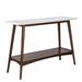 Console Tables-Solid Wood, Two-Tone Finish with Lower Storage Shelf Modern Mid-Century Accent Living Room Furniture, Medium