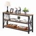 Industrial Console Table for Entryway, Wood Sofa Table, Rustic Hallway Tables with 3-Tier Shelves for Living Room (55 Inch)
