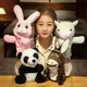 Hand Finger Puppet Kawaii Animal Plush Doll Educational Baby Toys Bunny Rabbit Alpaca Donkey Panda