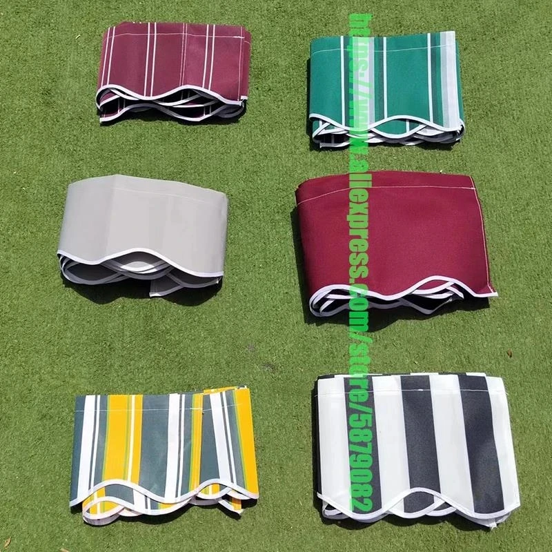 Maßge schneiderte Markisen Wellen kante bunte Teleskop Baldachin hängende Spitze Außen balkon Regenschutz Sonnenschutz Netz überbackene Stoff Image