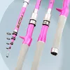 1,5 m 1,8 m 2,1 m 2,4 m Spinning / Casting Angelrute rosa ultraleichte Carbon Teleskops tange Köder Angelruten Tackle Forellen Jigging