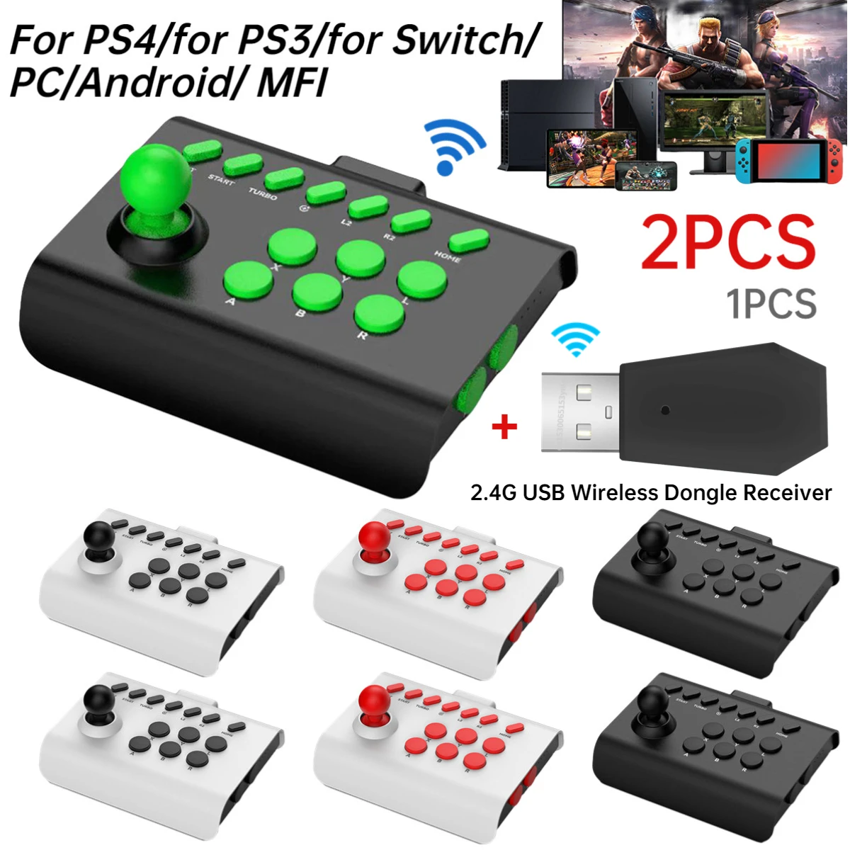 Kabel gebundener Spiel Joystick Retro Arcade Konsole Rocker Bluetooth Fighting Controller 2,4g Gaming Joysticks für Nintendo Switch/PS4/PS3 Image