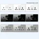 UK 13A Wall Socket with Type-C 18W Fast Charging Plug Socket Glass Panel Power Double Universal