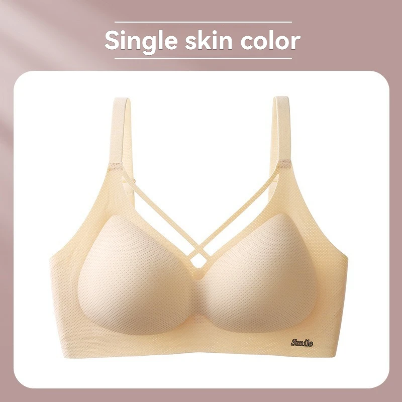Mädchen Nahtlose Bhs Komfort Drahtlose Unterwäsche frauen Kein Stahl Ring Bralette 3/4 Tasse Glänzend Bh Weibliche Dessous Japanischen Stil Image